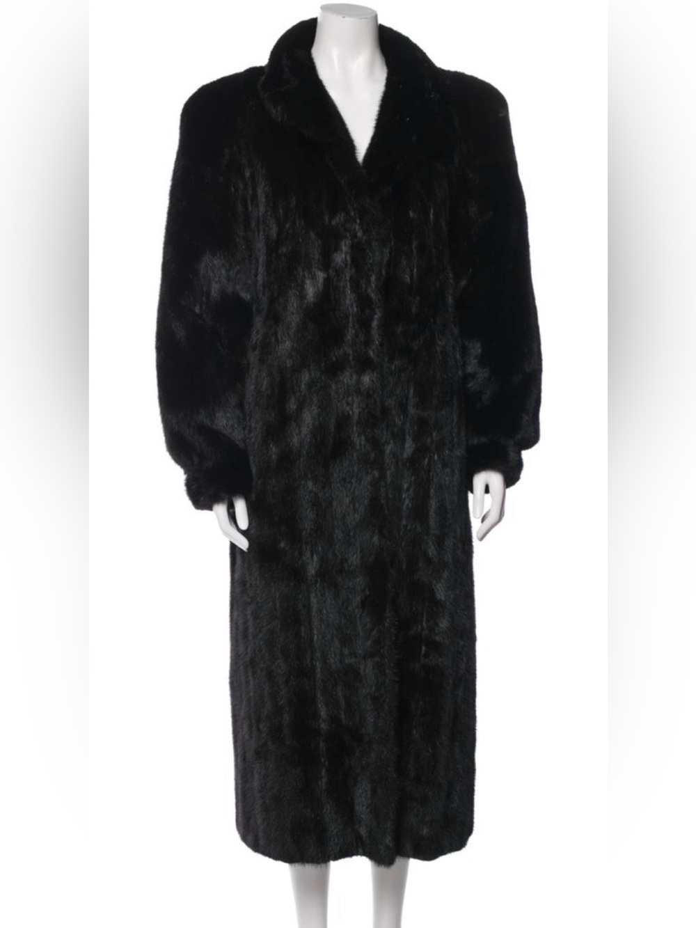 Classic Black  mink Fur Coat Women's coat full length
